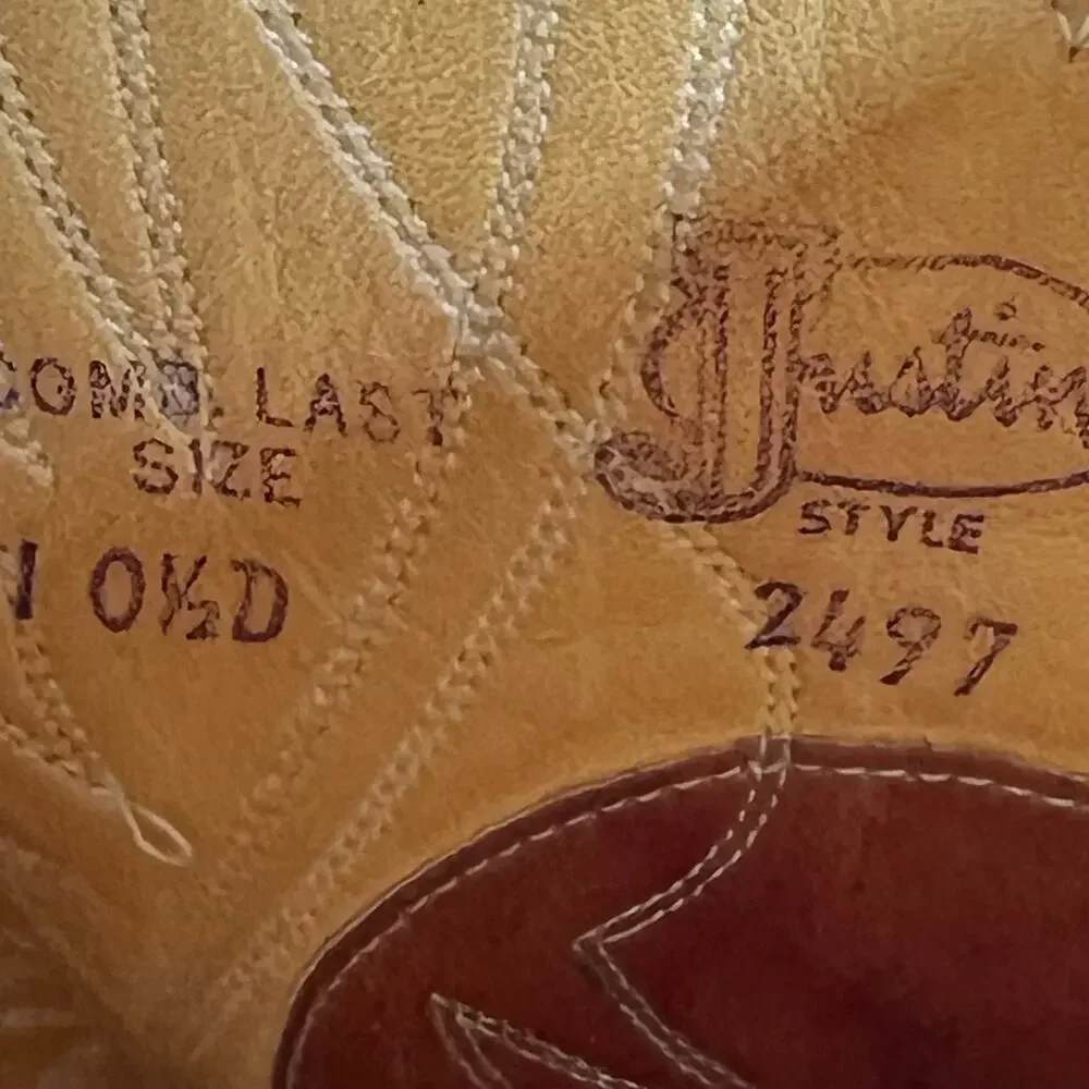 Vintage Justin Men’s Brown Leather Cowboy Boots Size US 10.5 D